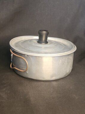 Vintage Camping Aluminum Mess Kit Cooking Pot For Use With Sterno Canned Fuel